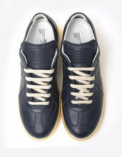 Load image into Gallery viewer, 'Replica' Blue & Gold Leather Trainers