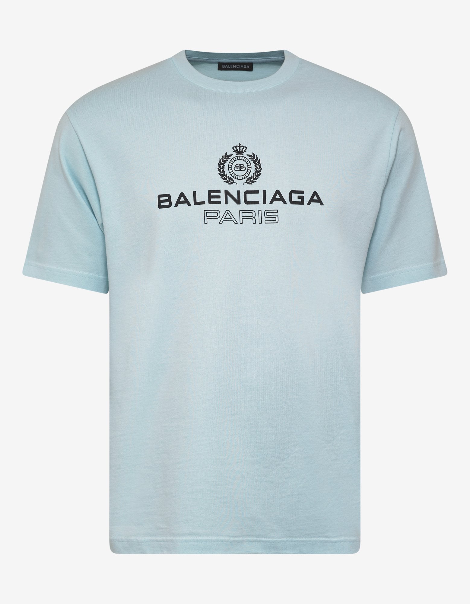 Tシャツ・カットソー Balenciaga Light-Blue Cotton T-Shirt Luxury T-shirt - Balenciaga light blue T-shirt with