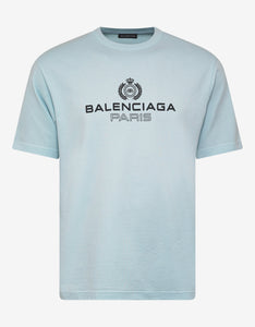 Tシャツ・カットソー Balenciaga Light-Blue Cotton T-Shirt Light Blue Logo Print T-Shirt – puravidabracelets4894498489.com